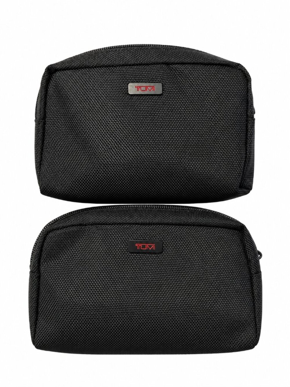 Lot of 2 TUMI x Delta One Ballistic Nylon Amenity Kit Pouches Black Travel